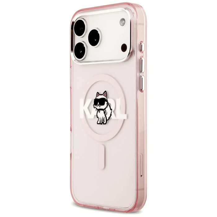 Karl Lagerfeld IML Choupette Sketch Logo MagSafe Case for iPhone 17 Pro Max - Pink