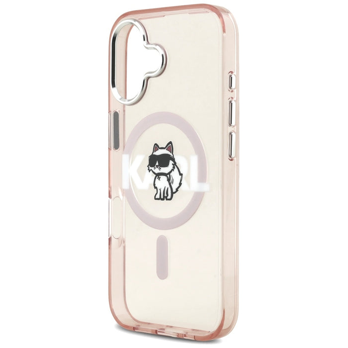 Karl Lagerfeld IML Choupette Sketch Logo MagSafe iPhone 17 Case - Pink