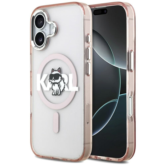 Karl Lagerfeld IML Choupette Sketch Logo MagSafe iPhone 17 Case - Pink