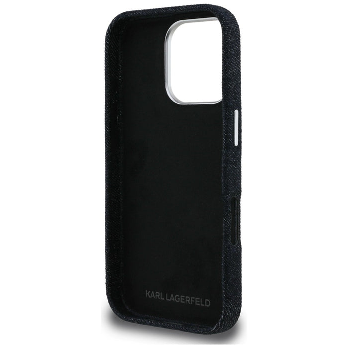 Karl Lagerfeld FW Jeans Signature Logo iPhone 16 Pro Case - Black