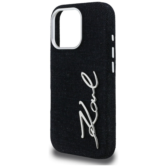 Karl Lagerfeld FW Jeans Signature Logo iPhone 16 Pro Case - Black