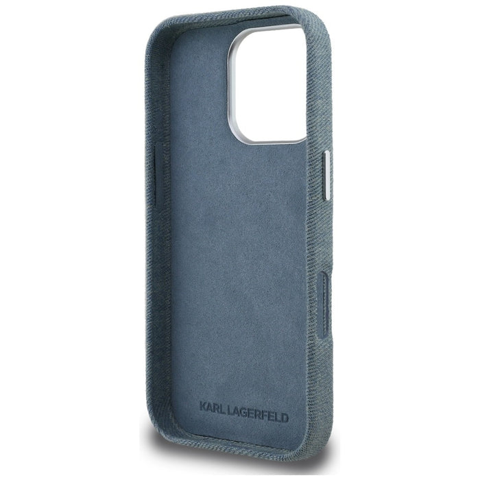 Karl Lagerfeld FW Jeans Signature Logo iPhone 16 Pro Case - Blue