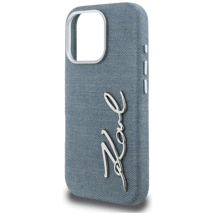 Karl Lagerfeld FW Jeans Signature Logo iPhone 16 Pro Case - Blue