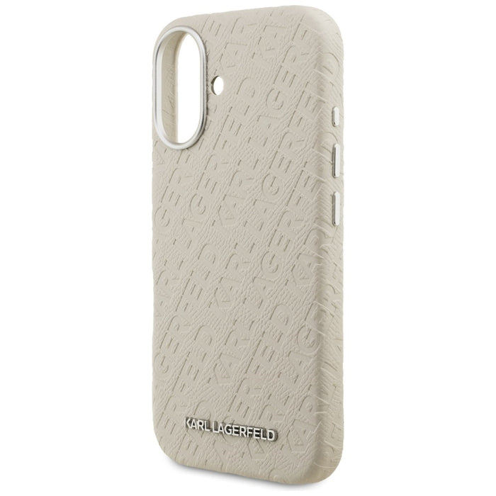 Karl Lagerfeld FW Stamped Karl MagSafe iPhone 16 Case - Beige