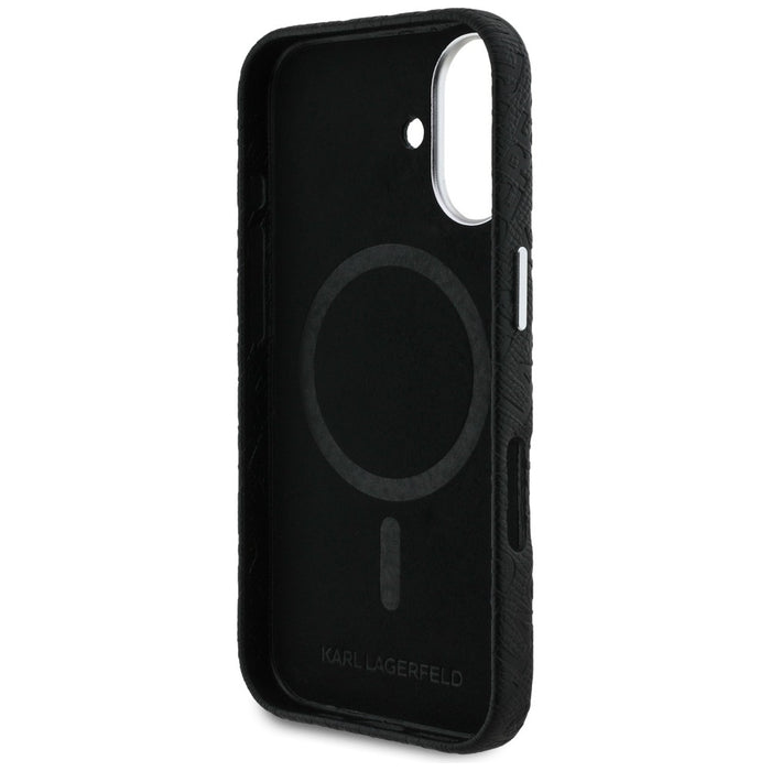 Karl Lagerfeld FW Stamped Karl MagSafe iPhone 16 Case - Black