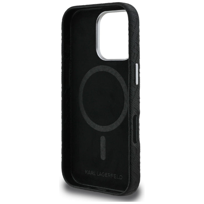 Karl Lagerfeld FW Stamped Karl MagSafe Case for iPhone 16 Pro Max - Black