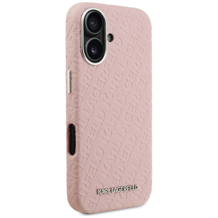 Karl Lagerfeld FW Stamped Karl MagSafe iPhone 16 Case - Pink