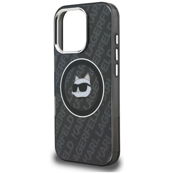Karl Lagerfeld IML Choupette Head Logo MagSafe Case for iPhone 16 Pro - Black