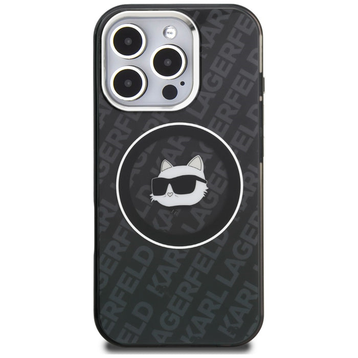 Karl Lagerfeld IML Choupette Head Logo MagSafe Case for iPhone 16 Pro Max - Black