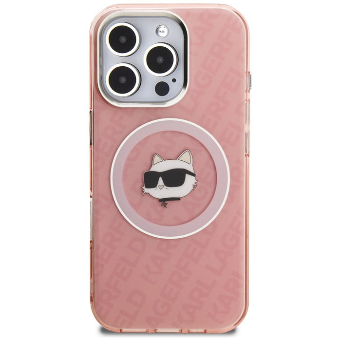 Karl Lagerfeld IML Choupette Head Logo MagSafe Case for iPhone 16 Pro - Pink