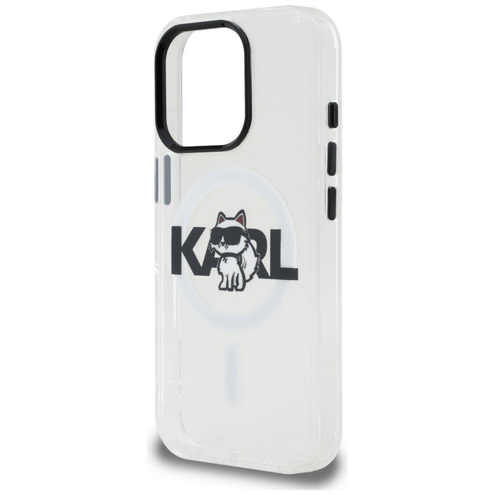 Karl Lagerfeld IML Choupette Sketch Logo MagSafe Case for iPhone 16 Pro Max - Clear
