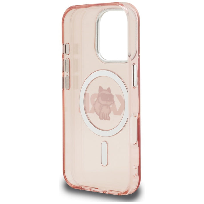 Karl Lagerfeld IML Choupette Sketch Logo MagSafe Case for iPhone 16 Pro Max - Pink