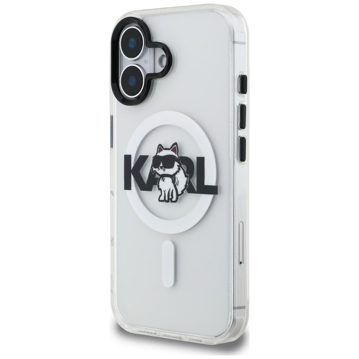 Karl Lagerfeld IML Choupette Sketch Logo MagSafe iPhone 16 Case - Clear