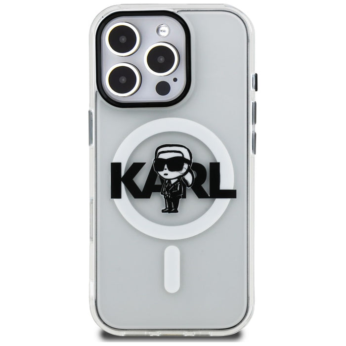 Karl Lagerfeld IML Karl Sketch Logo MagSafe Case for iPhone 16 Pro Max - Clear