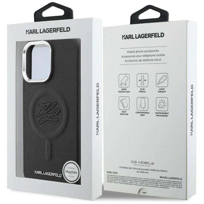 Karl Lagerfeld Embossed Ring Initials MagSafe Case for Samsung Galaxy S26 - Black