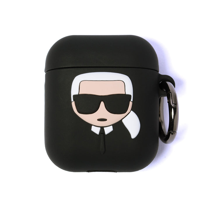 Karl Lagerfeld Silicone Ikonik Case for AirPods 1/2 - Black