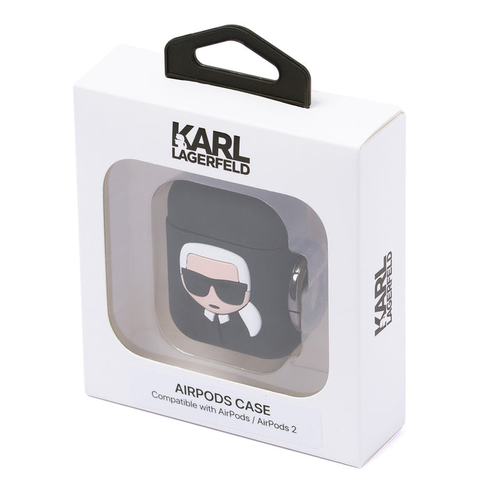 Karl Lagerfeld Silicone Ikonik Case for AirPods 1/2 - Black