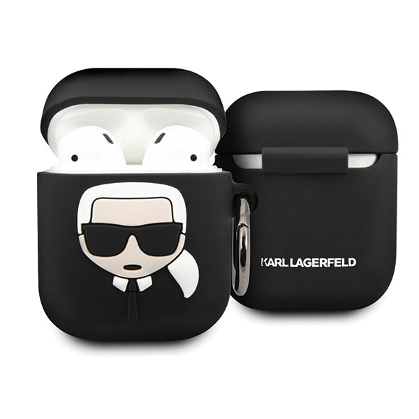Karl Lagerfeld Silicone Ikonik Case for AirPods 1/2 - Black