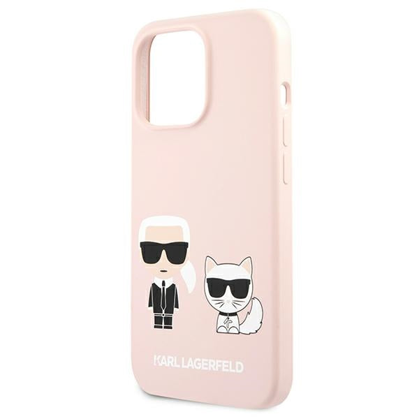 Karl Lagerfeld Silicone Karl&amp;Choupette Case for iPhone 13 Pro / iPhone 13 - Light Pink