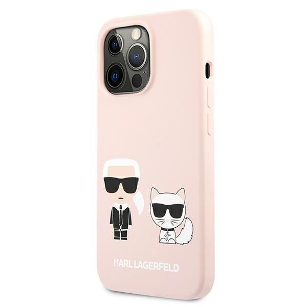 Karl Lagerfeld Silicone Karl&amp;Choupette Case for iPhone 13 Pro / iPhone 13 - Light Pink