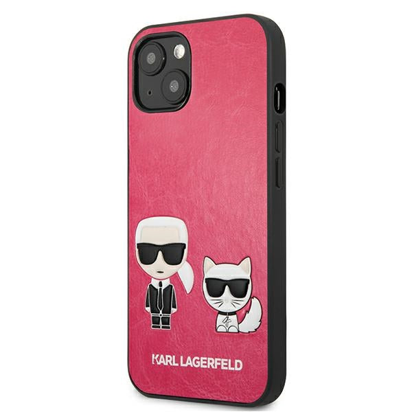 Karl Lagerfeld Ikonik Karl&amp;Choupette iPhone 13 mini case - fuchsia