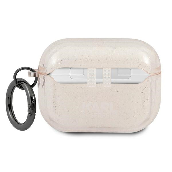 Karl Lagerfeld Glitter Karl&#39;s Head Case for AirPods Pro - Gold