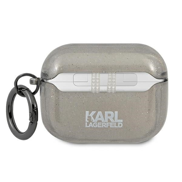 Karl Lagerfeld Glitter Karl&#39;s Head Case for AirPods Pro - Black