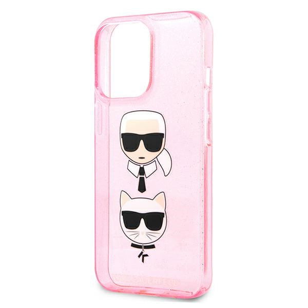 Karl Lagerfeld KLHCP13LKCTUGLP iPhone 13 Pro / 13 6,1" różowy/pink hardcase Glitter Karl's & Choupette
