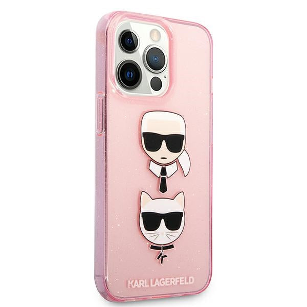 Karl Lagerfeld KLHCP13LKCTUGLP iPhone 13 Pro / 13 6,1" różowy/pink hardcase Glitter Karl's & Choupette
