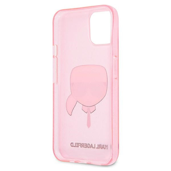 Karl Lagerfeld Glitter Karl's Head Case for iPhone 13 mini - Pink