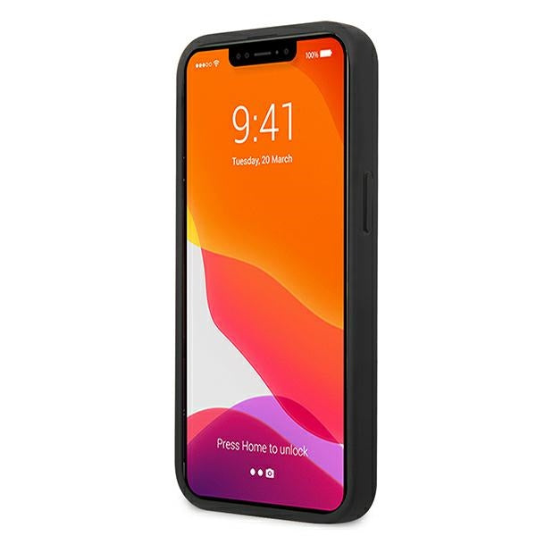 Karl Lagerfeld Leather Ikonik Karl&#39;s Head Metal Case for iPhone 13 mini - Black