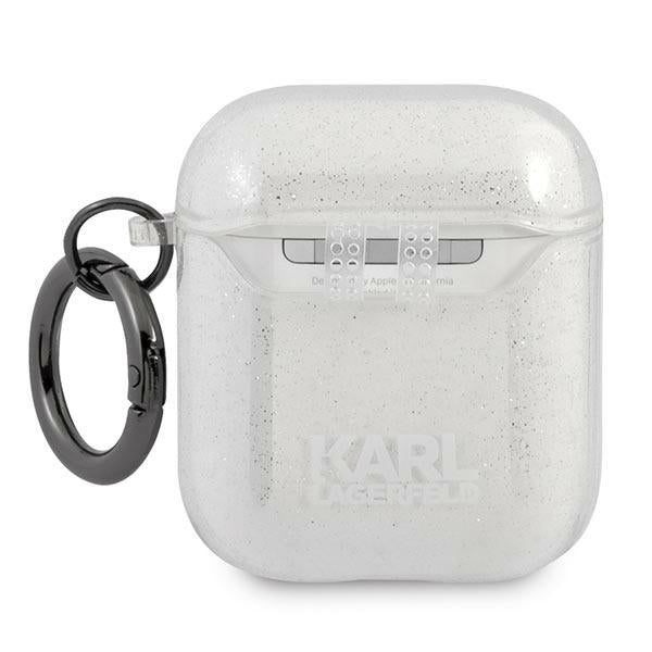 Karl Lagerfeld Glitter Karl's Head case for AirPods 1/2 - silver