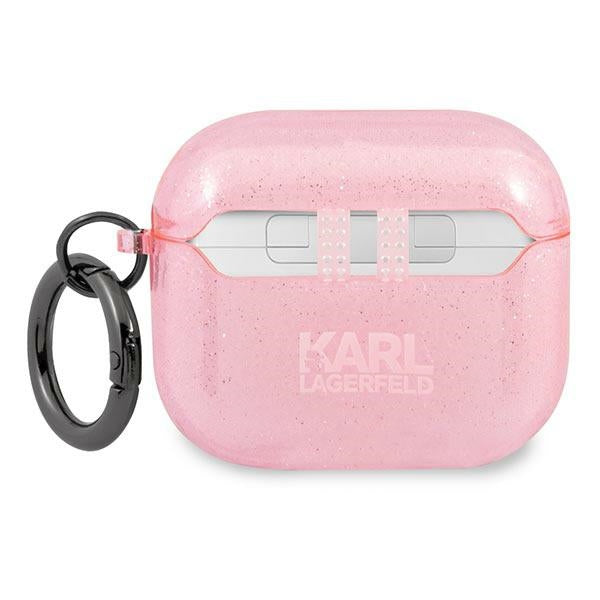 Karl Lagerfeld Glitter Karl&#39;s Head Case for AirPods 3 - Pink