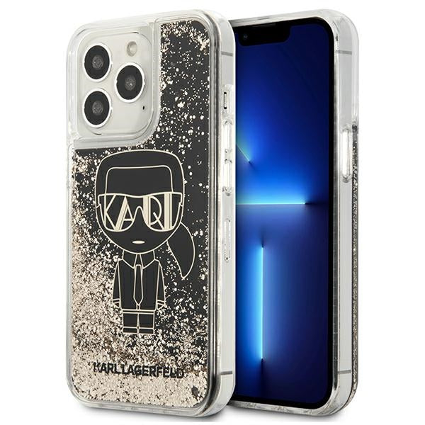 Karl Lagerfeld Liquid Glitter Gatsby Case for iPhone 13 Pro Max - Black