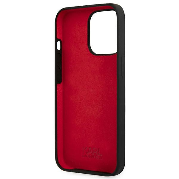 Karl Lagerfeld Silicone Plaque Case for iPhone 13 Pro / iPhone 13 - Black