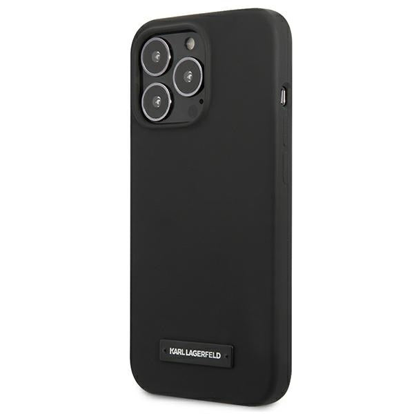 Karl Lagerfeld Silicone Plaque Case for iPhone 13 Pro / iPhone 13 - Black