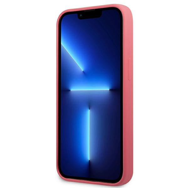 Karl Lagerfeld Silicone Plaque iPhone 13 Case - Fuchsia