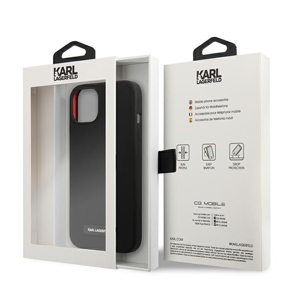 Karl Lagerfeld Silicone Plaque Case for iPhone 13 mini - Black