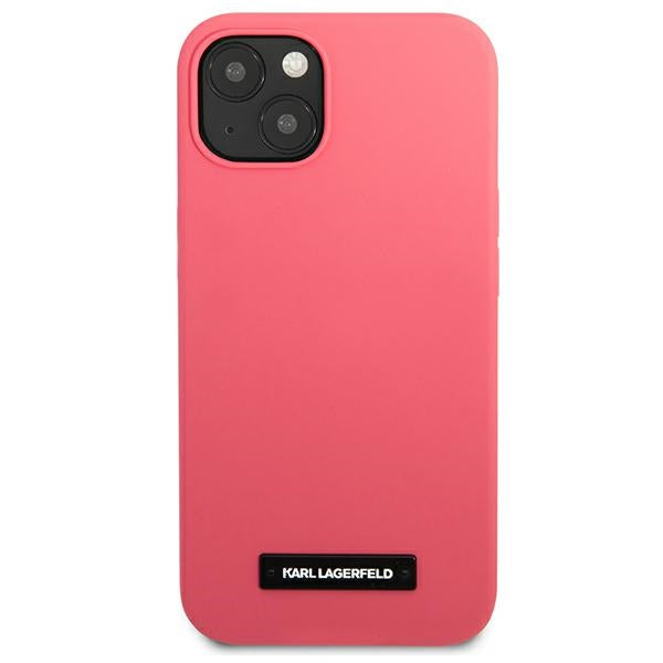 Karl Lagerfeld Silicone Plaque Case for iPhone 13 mini - Fuchsia