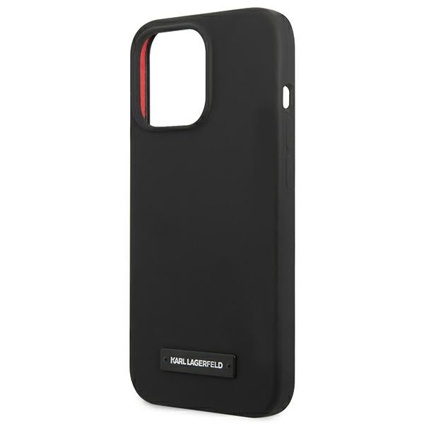 Karl Lagerfeld Silicone Plaque Case for iPhone 13 Pro Max - Black