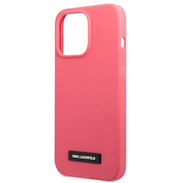 Karl Lagerfeld Silicone Plaque Case for iPhone 13 Pro Max - Fuchsia