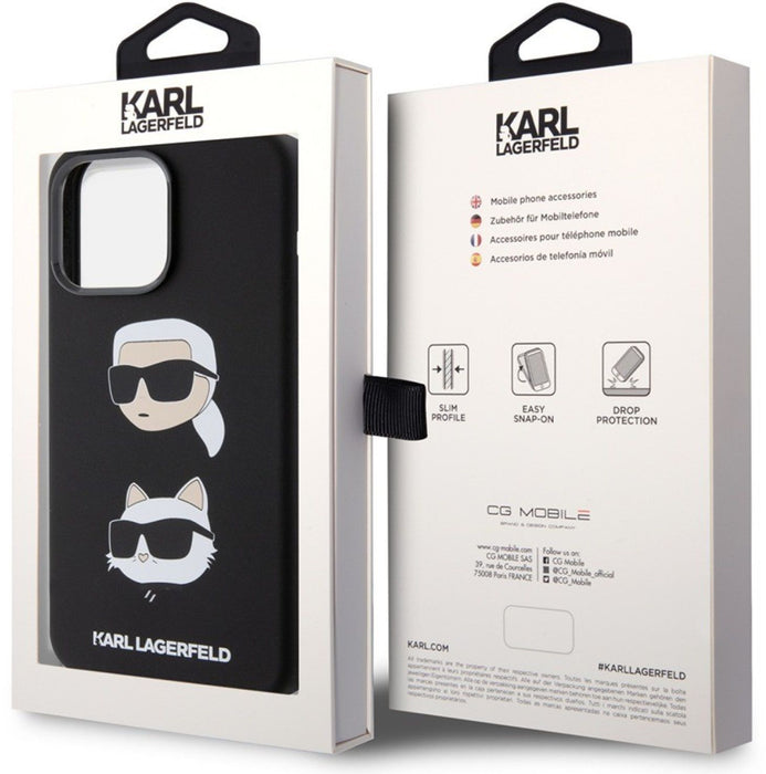 Karl Lagerfeld Silicone Karl&Choupette Head case for iPhone 15 Pro Max - black