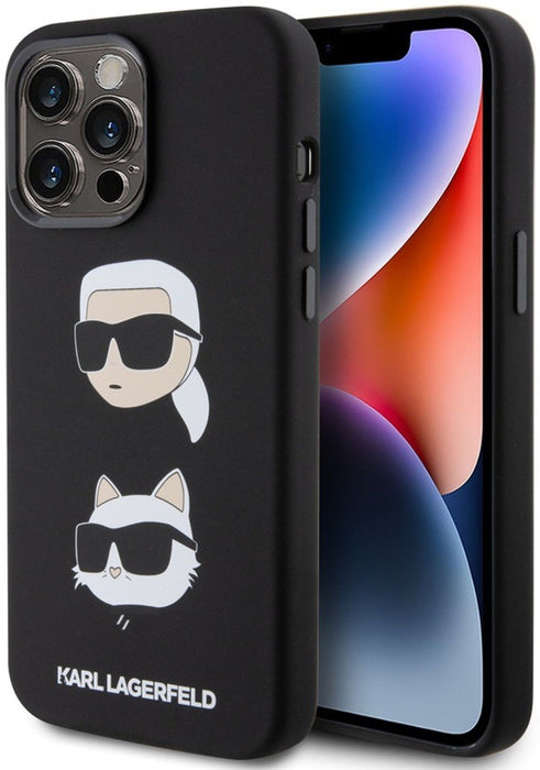 Karl Lagerfeld Silicone Karl&Choupette Head case for iPhone 15 Pro Max - black