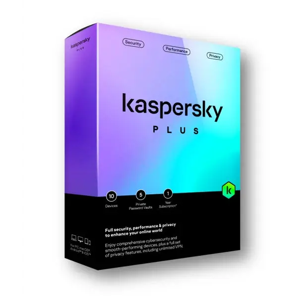 KASPERSKY Plus 1 year 10 Dvc Download Pack - Антивирусен Софтуер за киберсигурност<<<Софтуер и Облачни услуги<<<ALSO