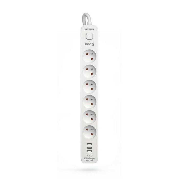 Power Socket - 6 Sockets with Switch Kerg M02597 (1,5 m)