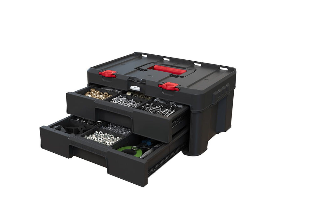 Toolbox KETER Stack'N'Roll (17210832/253384) 2 drawers Black