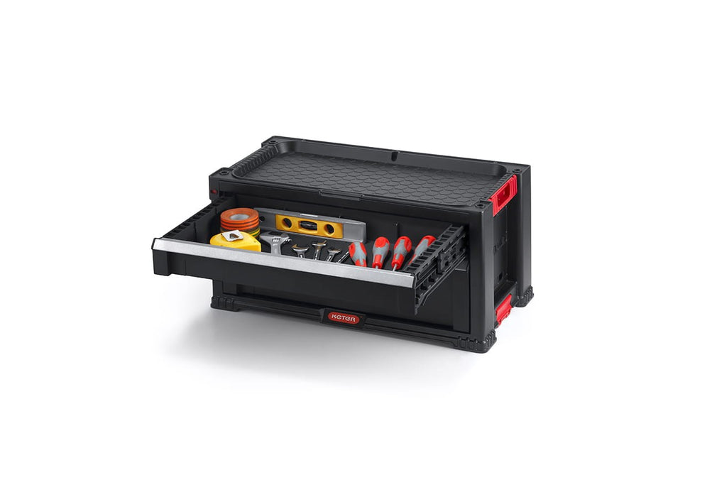 Keter Tool Rack on wheels 6 drawers Black