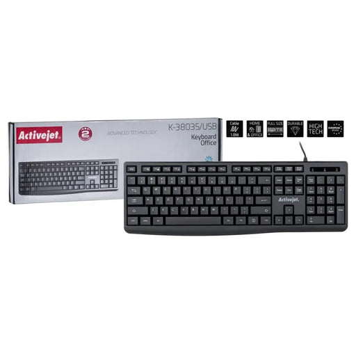Keyboard Activejet K-3803S Black QWERTY - Клавиатури<<<Електроника Периферни и резервни части<<<Компютри|