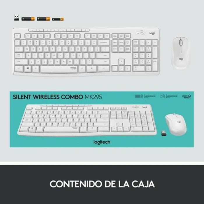 Keyboard and Mouse Logitech MK295 White Spanish Qwerty - Електроника Периферни и резервни части<<<Компютри|