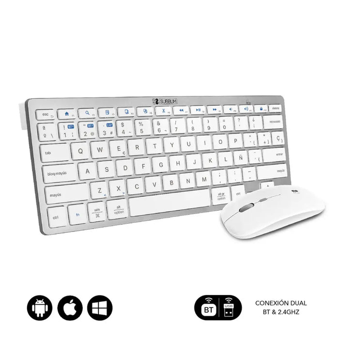 Keyboard and Mouse Subblim SUBKBC-OCO010 White - Електроника Периферни и резервни части<<<Компютри|